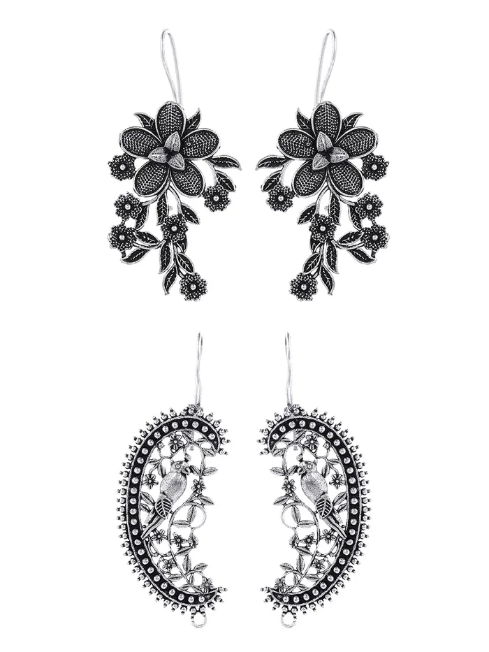 Yellow Chimes Oxidised Earrings for Women Oxidized Silver Combo of 2 Pairs Chandbali Traditional Jhumka Earrings for Women and Girls Yellow Chimes Bracelets Yellow Chimes Oxidised Earrings for Women Oxidized Silver Combo of 2 Pairs Chandbali Traditional Jhumka Earrings for Women and Girls Yellow Chimes Bracelets