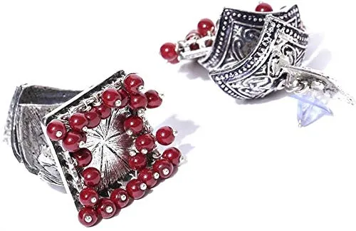 Yellow Chimes Oxidized Silver Traditional Danglers Earrings For Women Girls Yellow Chimes Bracelets