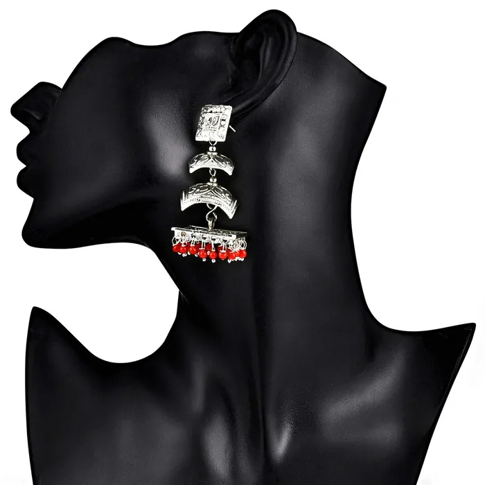 Yellow Chimes Oxidized Silver Traditional Danglers Earrings For Women Girls Yellow Chimes Bracelets