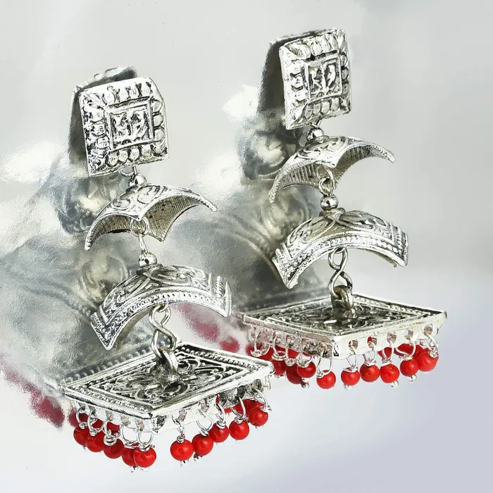 Yellow Chimes Oxidized Silver Traditional Danglers Earrings For Women Girls Yellow Chimes Bracelets