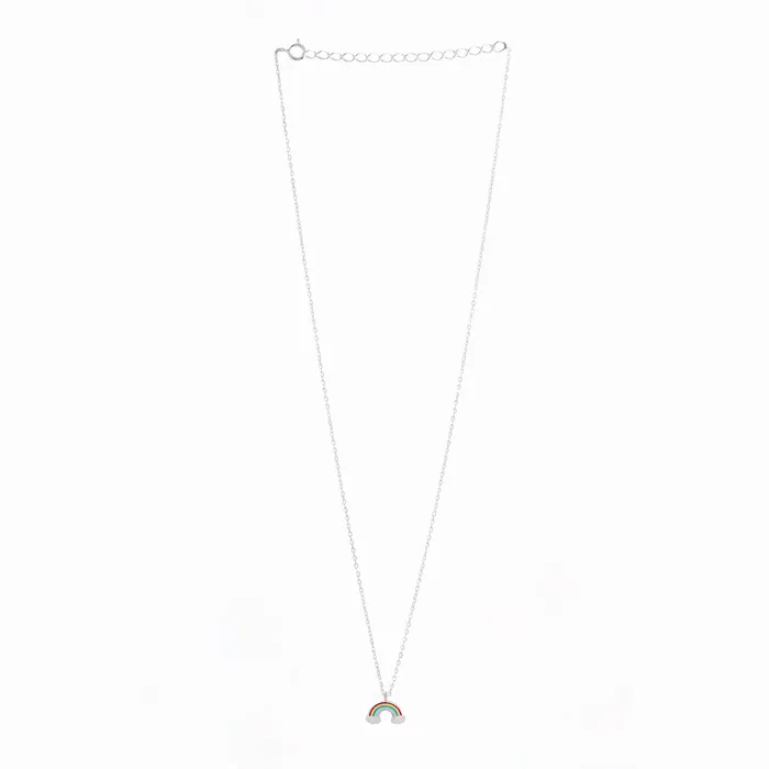 Yellow Chimes Raajsi by Yellow Chimes 925 Sterling Silver Pendant Set for Girls Kids Melbees Kids Collection Rainbow Design Birthday Gift for Girls Kids With Certificate of Authenticity 6 Month Warranty Earrings