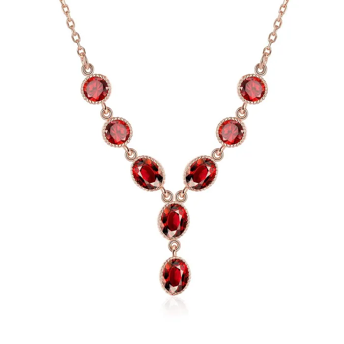YELLOW CHIMES Red Royal Genre Austrian Crystal 18K Rose Gold Plated Necklace for Women and Girls Yellow Chimes Earrings YELLOW CHIMES Red Royal Genre Austrian Crystal 18K Rose Gold Plated Necklace for Women and Girls Yellow Chimes Earrings