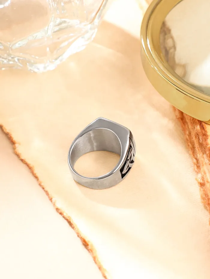 Yellow Chimes Rings for Men and Boys Silver Ring for Men Square Shaped Mens Ring Stainless Steel Rings for Men Accessories Jewellery for Men Birthday and Anniversary Gift Yellow Chimes Earrings