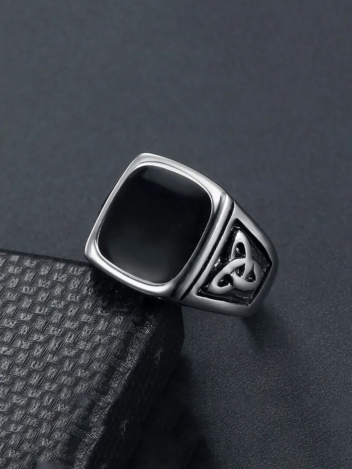 Yellow Chimes Rings for Men and Boys Silver Ring for Men Square Shaped Mens Ring Stainless Steel Rings for Men Accessories Jewellery for Men Birthday and Anniversary Gift Yellow Chimes Earrings