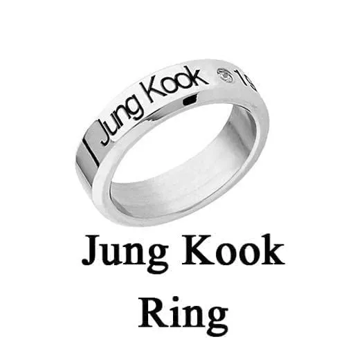 Yellow Chimes Rings for Men BTS Rings Stainless Steel Silver Ring Kpop BTS Bangtan Members Name Dob Engraved Ring for Men and Boys Yellow Chimes Earrings