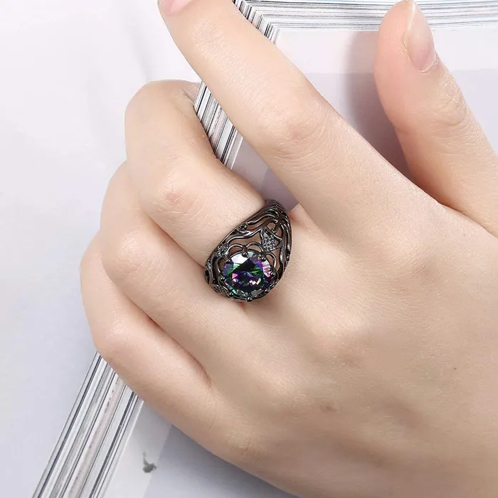 Yellow Chimes Rings for Women A5 Grade Crystal Ring for Night Queen 18K Platinum Plated Crystal Ring for Women and Girls Yellow Chimes Rings