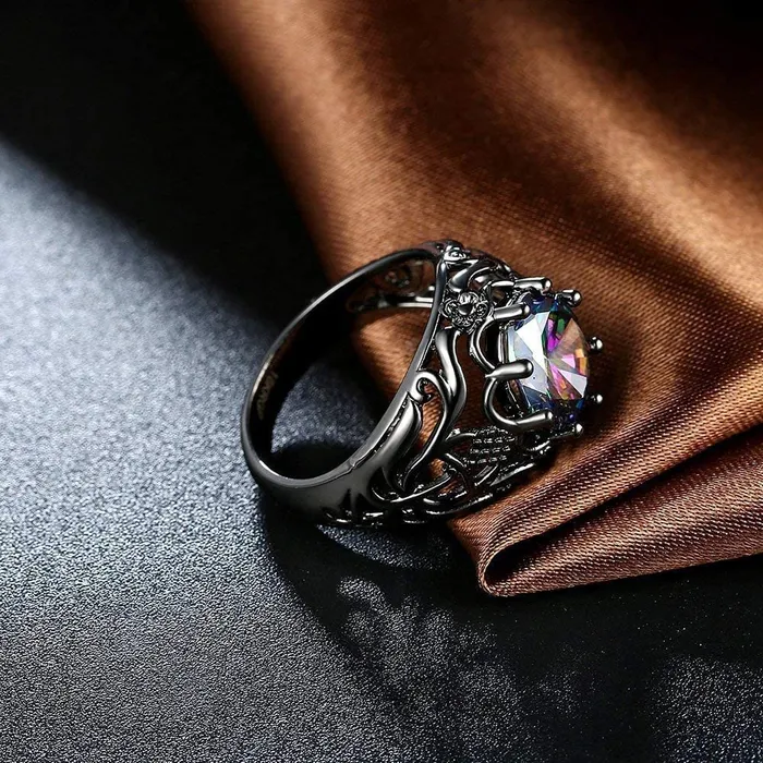 Yellow Chimes Rings for Women A5 Grade Crystal Ring for Night Queen 18K Platinum Plated Crystal Ring for Women and Girls Yellow Chimes Rings