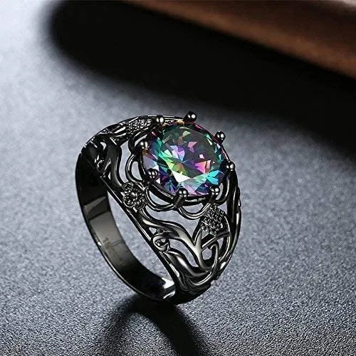 Yellow Chimes Rings for Women A5 Grade Crystal Ring for Night Queen 18K Platinum Plated Crystal Ring for Women and Girls Yellow Chimes Rings
