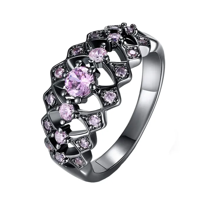 Yellow Chimes Rings for Women Black Gun Plated Purple Crystal Rings for Women and GirlsSize US 8 Yellow Chimes Rings Yellow Chimes Rings for Women Black Gun Plated Purple Crystal Rings for Women and GirlsSize US 8 Yellow Chimes Rings