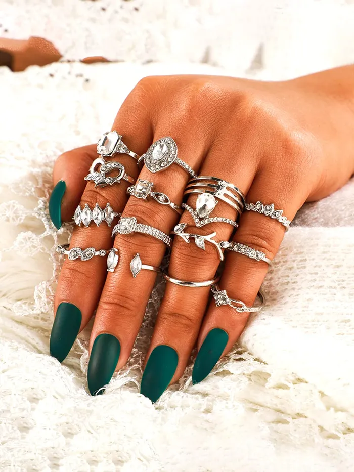 Yellow Chimes Rings for Women Girls Stack Rings for Girls Silver Tone Crystal Multi Designed Stack Ring for Women Birthday Gift For girls women Anniversary Gift for Wife Yellow Chimes Earrings