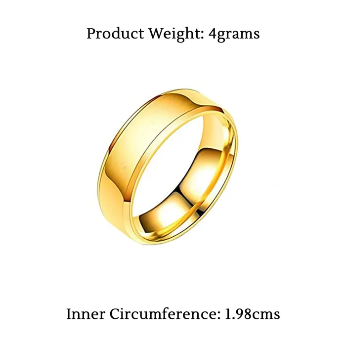 Yellow Chimes Rings for Women Stainless Steel Gold Plated Band Style Ring for Women and GirlsSize US 6 Yellow Chimes Rings