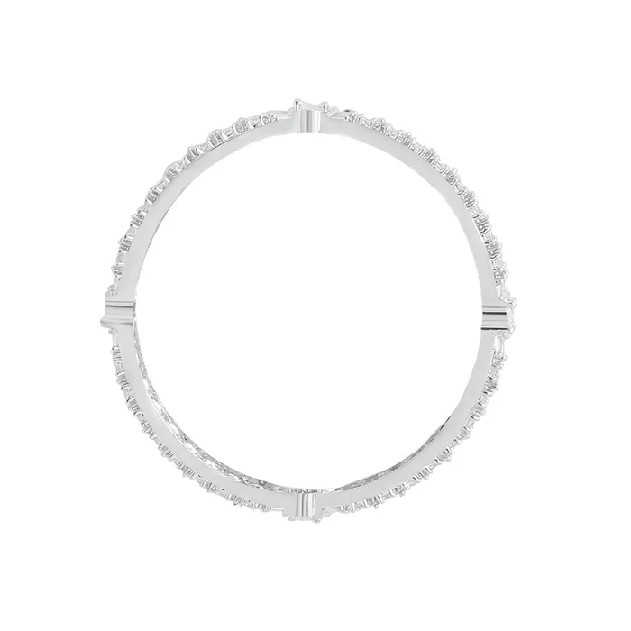 Yellow Chimes Rings Yellow Chimes Bangles for Women and Girls American Diamond Bangles for women Silver Tone White AD Studded Bangles for girls Birthday Gift For girls and women Anniversary Gift for Wife