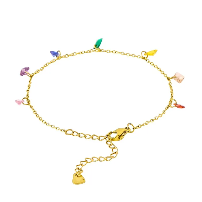 Yellow Chimes Rings Yellow Chimes Bracelet for Women and Girls Fashion Golden Chain Bracelets for Women Gold Plated Crystal Charms Link Chain Bracelet Birthday Gift For Girls Women Anniversary Gift for Wife