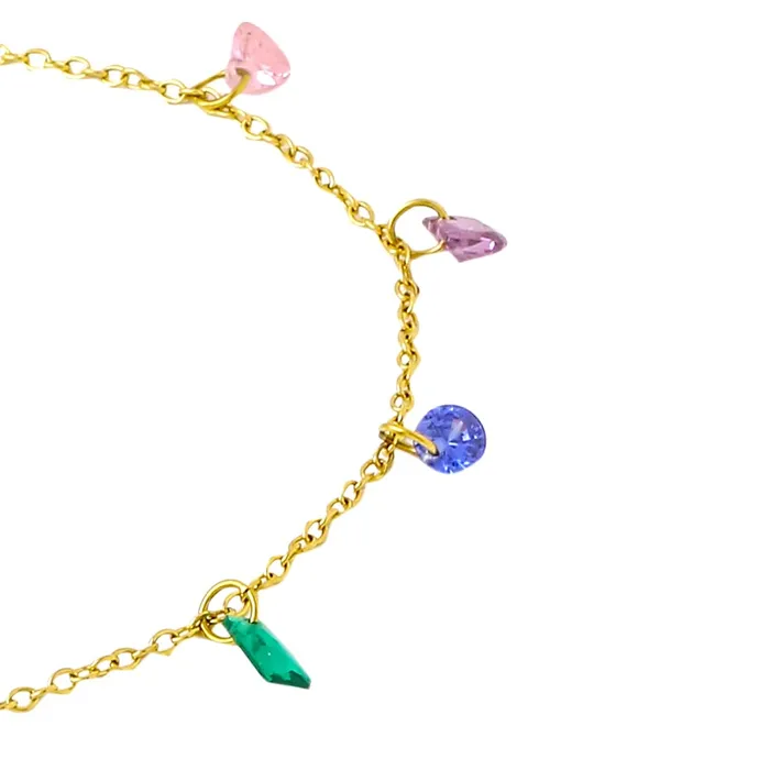 Yellow Chimes Rings Yellow Chimes Bracelet for Women and Girls Fashion Golden Chain Bracelets for Women Gold Plated Crystal Charms Link Chain Bracelet Birthday Gift For Girls Women Anniversary Gift for Wife