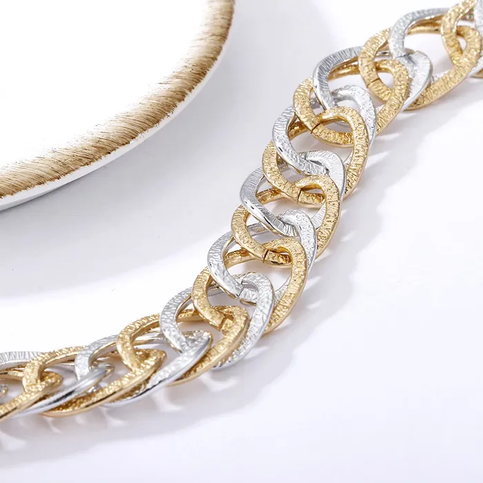 Yellow Chimes Rings Yellow Chimes Bracelet for Women Gold Plated Dual Tone Silver Gold Link Chain Bracelet For Women and Girls