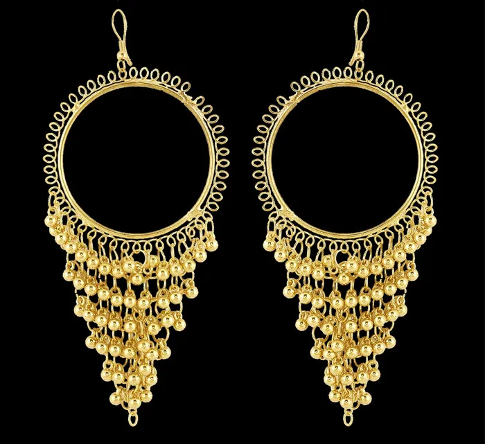 Yellow Chimes Rings Yellow Chimes Combo of 2 Pairs Silver Golden Danglers Traditional Chandbali Earrings for Women and Girls