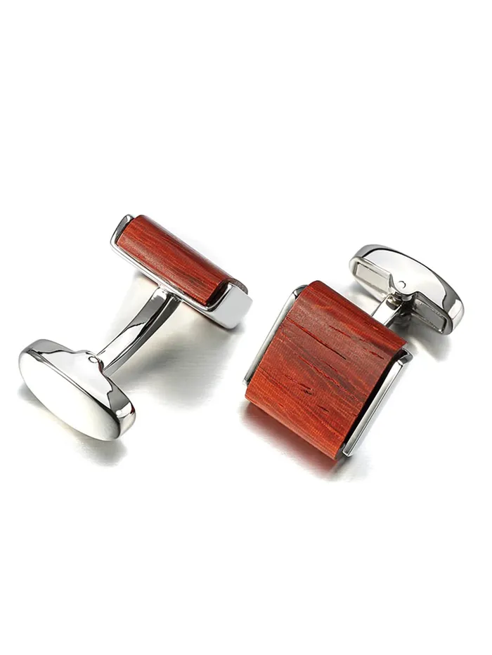 Yellow Chimes Rings Yellow Chimes Cufflinks for Men Cuff links Stainles Steel Wooden Brown Silver Cufflinks for Men and Boys