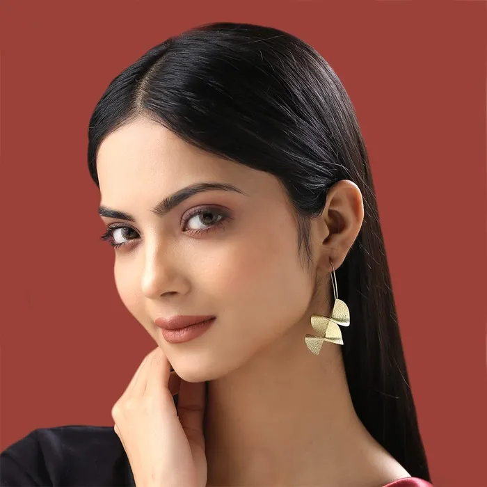 Yellow Chimes Rings Yellow Chimes Earrings for Women and Girls Drop Earrings Gold Plated Spiral Designed Drop Earrings Birthday Gift for girls and women Anniversary Gift for Wife