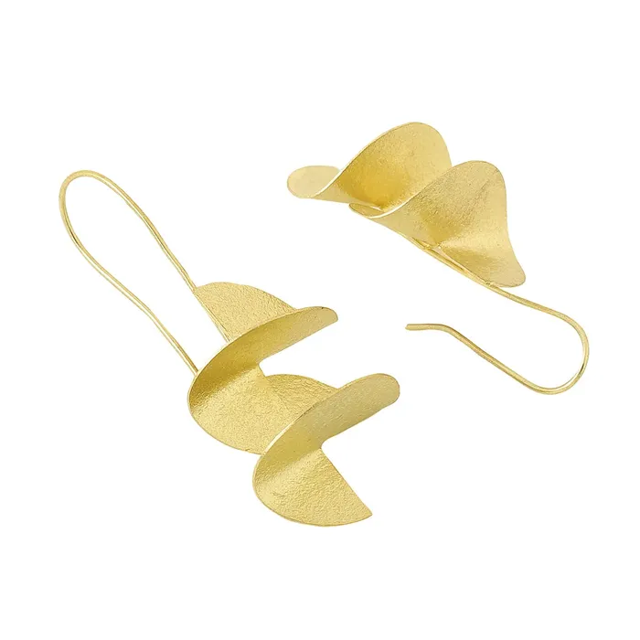 Yellow Chimes Rings Yellow Chimes Earrings for Women and Girls Drop Earrings Gold Plated Spiral Designed Drop Earrings Birthday Gift for girls and women Anniversary Gift for Wife