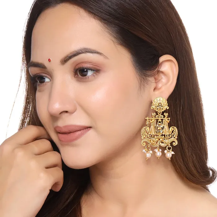 Yellow Chimes Rings Yellow Chimes Earrings for Women Girls Traditional Beads Drop Earrings Gold Plated Bridal Drop Earrings Birthday Gift for girls women Anniversary Gift for Wife