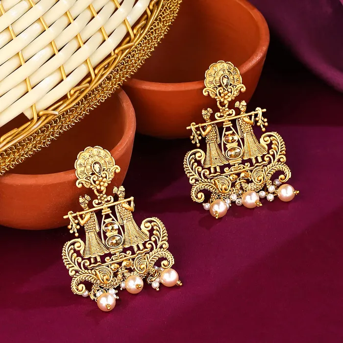 Yellow Chimes Rings Yellow Chimes Earrings for Women Girls Traditional Beads Drop Earrings Gold Plated Bridal Drop Earrings Birthday Gift for girls women Anniversary Gift for Wife
