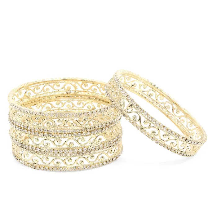 Yellow Chimes Rings Yellow Chimes Gold Plated Crystal Studded Designer Traditional 4 Pcs Bangles Set for Women and Girls 28 Yellow Chimes Rings Yellow Chimes Gold Plated Crystal Studded Designer Traditional 4 Pcs Bangles Set for Women and Girls 28