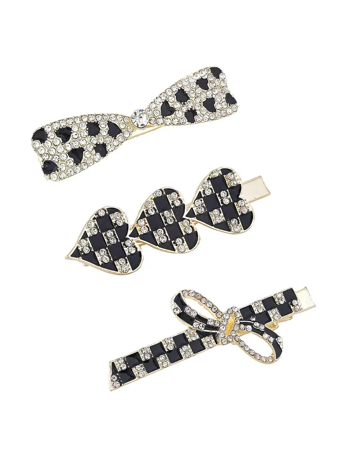 Yellow Chimes Rings Yellow Chimes Hair Clips for Women Girls Hair Accessories for Women Black Hair Clip 3 Pcs Hair Clips for Girls Hairclips Alligator Clips for Hair Pins for Women and Girls Gift For Women Girls