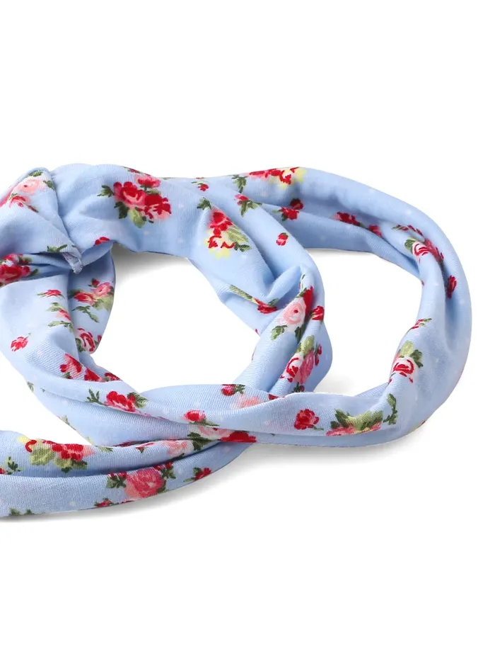 Yellow Chimes Rings Yellow Chimes Head Bands for Girls Headbands for Women Fabric Floral Printed Blue Headband Hair Accessories for Women and Girls