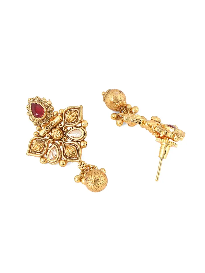 Yellow Chimes Rings Yellow Chimes Jewellery Set for Women Gold Toned Crystal Studded Choker Necklace Set with Earrings for Women and Girls