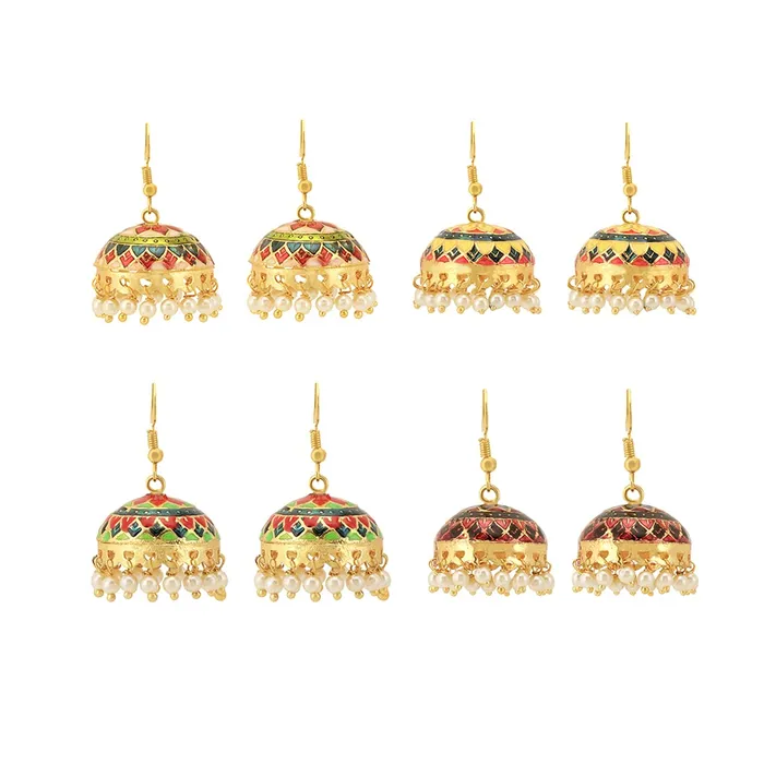 Yellow Chimes Rings Yellow Chimes Meenakari Jhumka Earrings for Women Combo of 4 Pairs Meenakari Handcrafted Jaipur Rajasthani Style Traditional JhumkaJhumki Earrings for Women and Girls Yellow Chimes Rings Yellow Chimes Meenakari Jhumka Earrings for Women Combo of 4 Pairs Meenakari Handcrafted Jaipur Rajasthani Style Traditional JhumkaJhumki Earrings for Women and Girls
