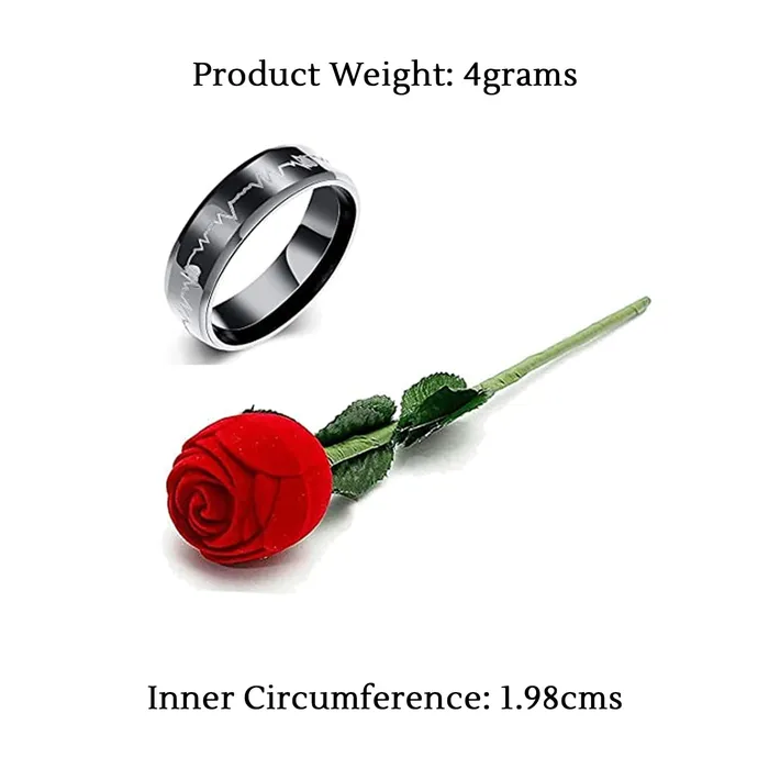 Yellow Chimes Rings Yellow Chimes Rings for Women Valentines Set of Heartbeat Love Message Stainless Steel Ring in Red Velvet Rose Ring Box for Women and Girls