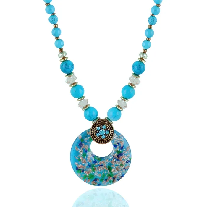 Yellow Chimes Rings Yellow Chimes Stylish and Trandy Handmade Turquoise Beads Crystal Classic Design Long Chain Pendant Necklace for Women and Girls Yellow Chimes Rings Yellow Chimes Stylish and Trandy Handmade Turquoise Beads Crystal Classic Design Long Chain Pendant Necklace for Women and Girls