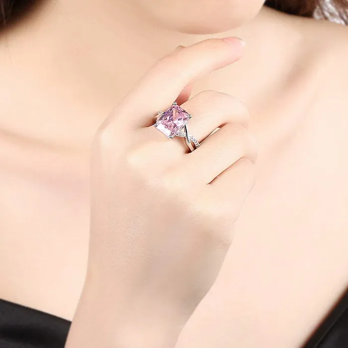 Yellow Chimes Rings Yellow Chimes Valentines Gift Combo of Crystals from Swarovski Pink Designer Ring in Red Velvet Rose Ring Box for Women and Girls