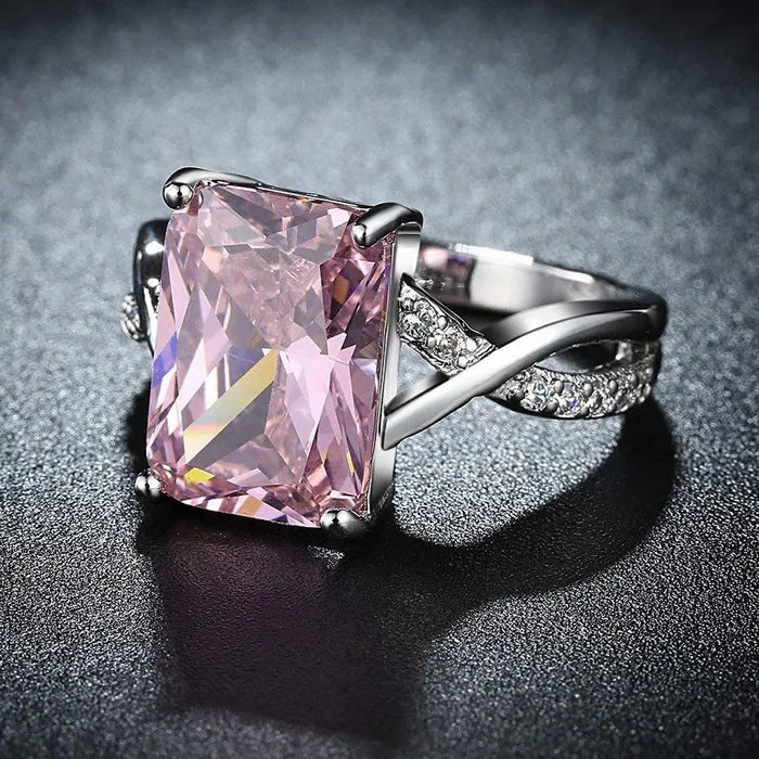 Yellow Chimes Rings Yellow Chimes Valentines Gift Combo of Crystals from Swarovski Pink Designer Ring in Red Velvet Rose Ring Box for Women and Girls
