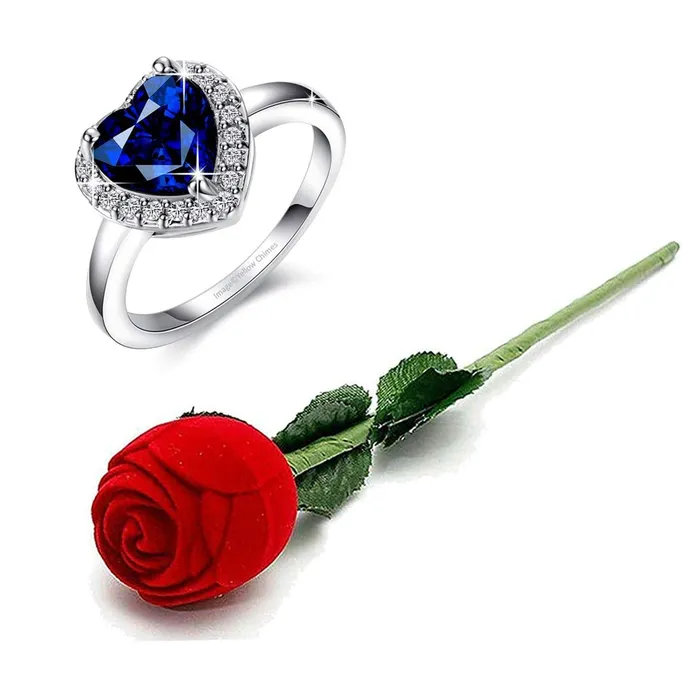Yellow Chimes Rings yellow chimes Valentines Gift Combo of Dual Heart 925 Silver Plated Crystal Ring in Red Velvet Rose Ring Box for Women and Girls Yellow Chimes Rings yellow chimes Valentines Gift Combo of Dual Heart 925 Silver Plated Crystal Ring in Red Velvet Rose Ring Box for Women and Girls