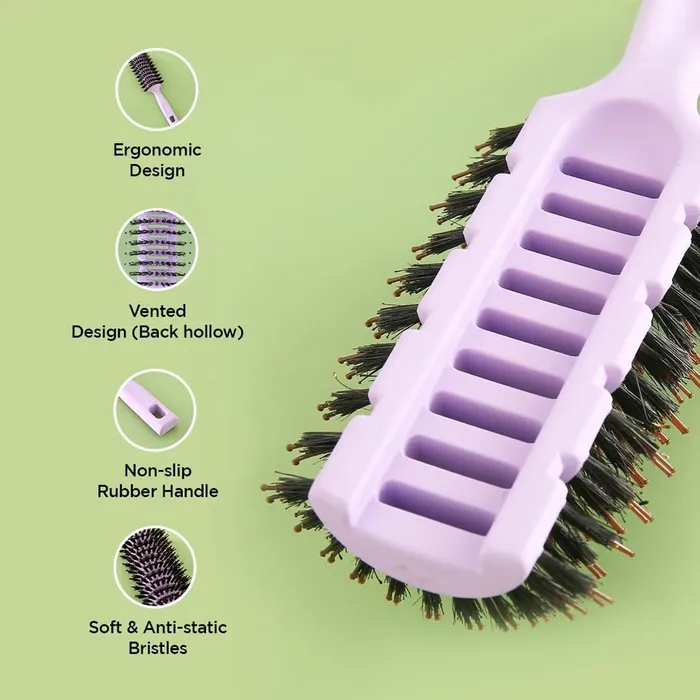 Yellow Chimes Round Vented Hair Brush for Quick Drying Pain Free Detangling Smoothens Stylish design Flexible Nylon Bristles Suitable for All Hair Types Yellow Chimes Earrings