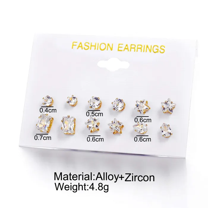 Yellow Chimes Stud Earrings for Women Combo of 6 Pairs Multiple Crystal Stud Earrings for Women and Girls Yellow Chimes Earrings