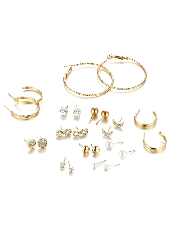Yellow Chimes Stud Earrings for Women Combo of 6 Pairs Multiple Crystal Stud Earrings for Women and Girls Yellow Chimes Earrings