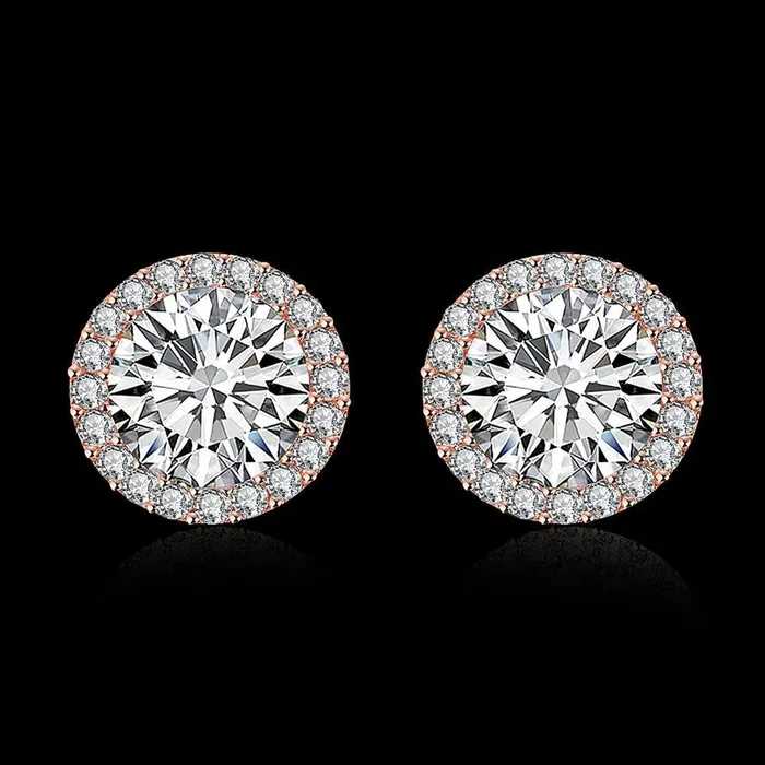 Yellow Chimes Stud Earrings for Women Crystals from Swarovski Moonlight Sparkling Rosegold Plated Stud Earrings for Women and Girls Yellow Chimes Earrings