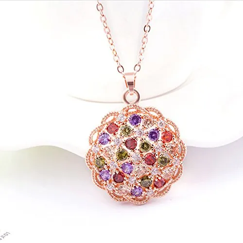 Yellow Chimes Swiss AAA Zircon Multicolor Pendant for Women and Girls Yellow Chimes Earrings