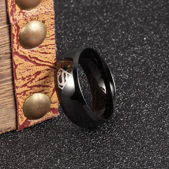 Yellow Chimes Titanium Superman Stylish Black Ring for Men and Boys US 10 YCFJRGSUP224510BK Yellow Chimes Necklaces