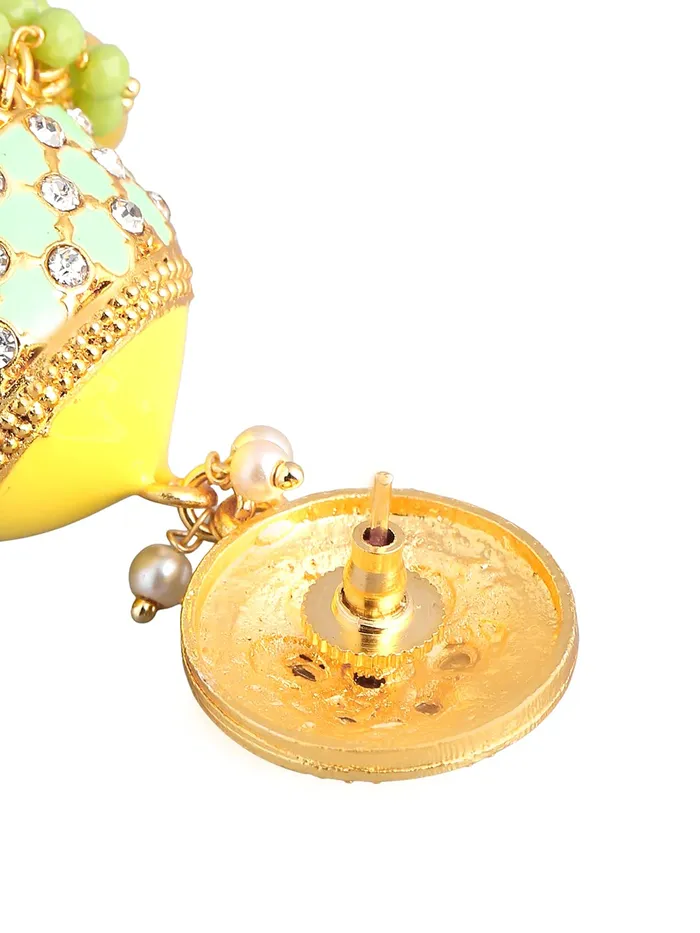 Yellow Chimes Traditional Gold Toned Yellow Floral Design Pearl Meenakari Jhumka Jhumki Earrings for Women and Girls Medium YCTJER92MNKJHKYL Yellow Chimes Earrings