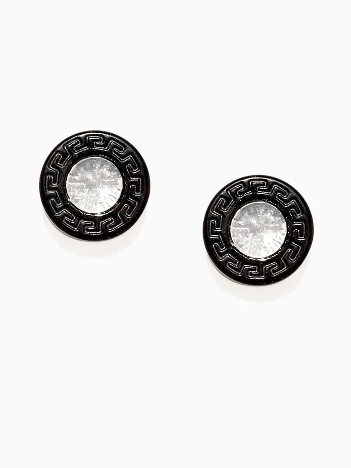 Yellow Chimes Trendy Combo of 2 Pairs Stainless Steel Black Crystal Stud Earrings Men and Women Yellow Chimes Bracelets