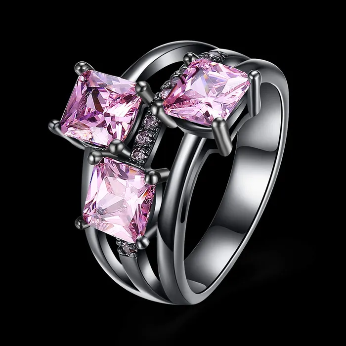 Yellow Chimes Tri Square Designer Ring for Women Girls Yellow Chimes Necklaces