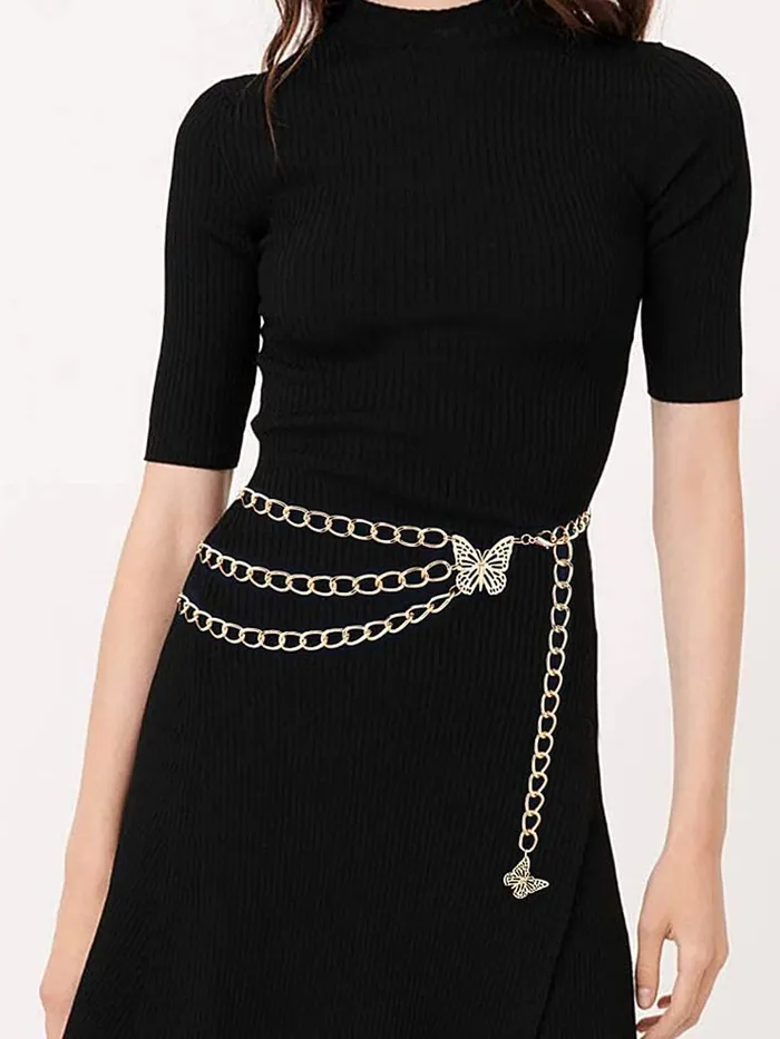 Yellow Chimes Waist Chain For Women Gold Plated Coin Designed Waist Chain for Women and Girls Yellow Chimes Earrings