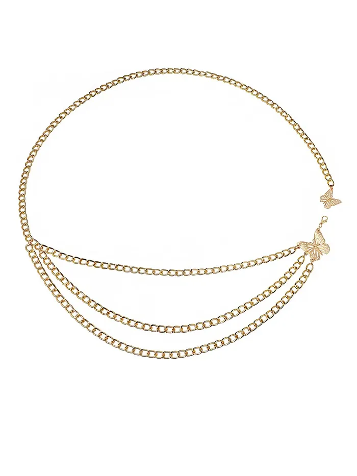 Yellow Chimes Waist Chain For Women Gold Plated Coin Designed Waist Chain for Women and Girls Yellow Chimes Earrings
