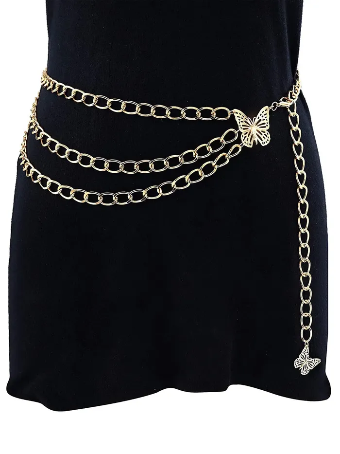 Yellow Chimes Waist Chain For Women Gold Plated Coin Designed Waist Chain for Women and Girls Yellow Chimes Earrings