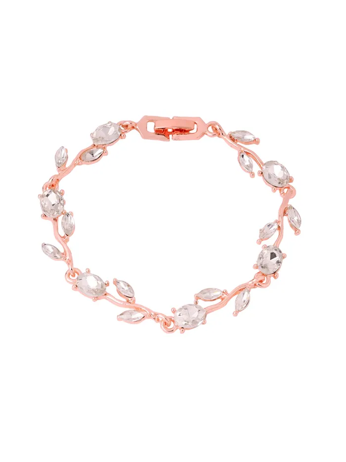 Yellow Chimes Women Crystal Bracelets Rose Leaf Shaped Rose Gold Plated Bracelets White CZ Crystals Bracelet For Woman Birthday Gift for Girls Women Anniversary Gift for Wife Yellow Chimes Rings Yellow Chimes Women Crystal Bracelets Rose Leaf Shaped Rose Gold Plated Bracelets White CZ Crystals Bracelet For Woman Birthday Gift for Girls Women Anniversary Gift for Wife Yellow Chimes Rings