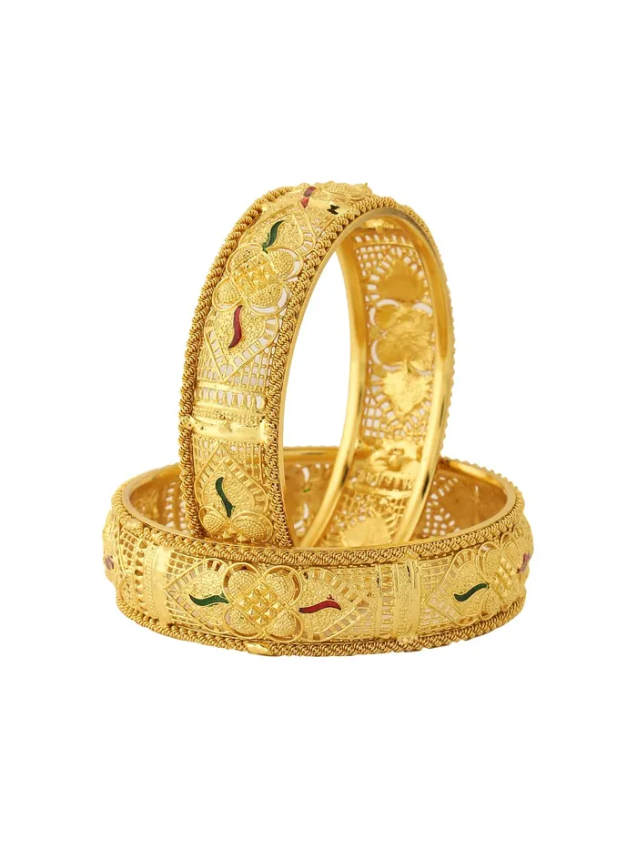 Yellow Chimes Yellow Chimes Bangles for Women Gold Toned Traditional Designed Meenakari Touch Bangles for Women and Girls Earrings Yellow Chimes Yellow Chimes Bangles for Women Gold Toned Traditional Designed Meenakari Touch Bangles for Women and Girls Earrings