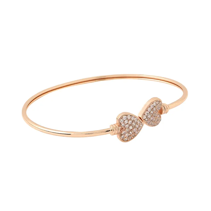 Yellow Chimes Yellow Chimes Bracelet for Women and Girls Crystal Bracelets for Girls Rose Gold Plated Heart Designed Crystal Bracelet Birthday Gifts For Women Valentine Gift for Girls Rings